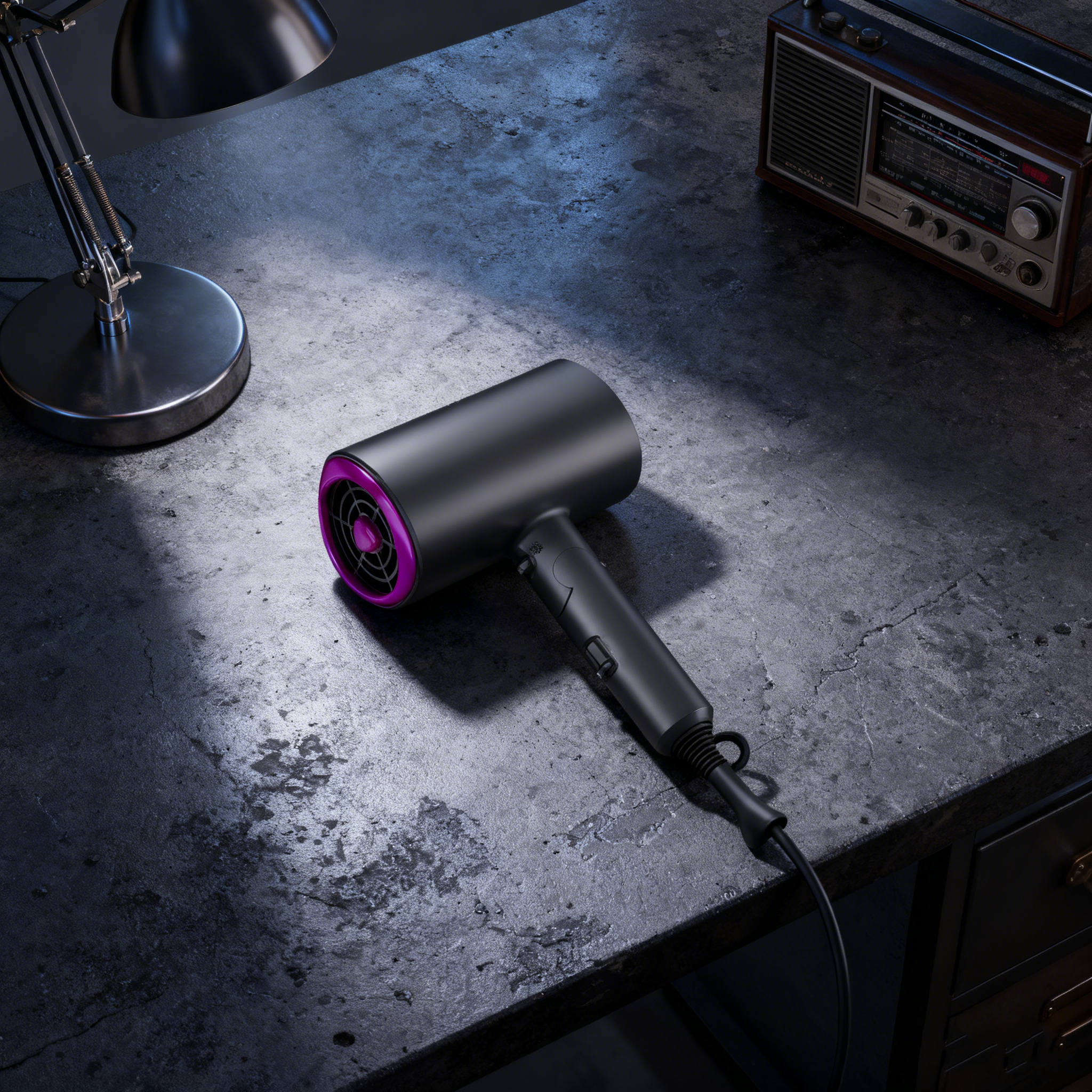 Faltbarer Ionen-Haartrockner mit Blaulicht