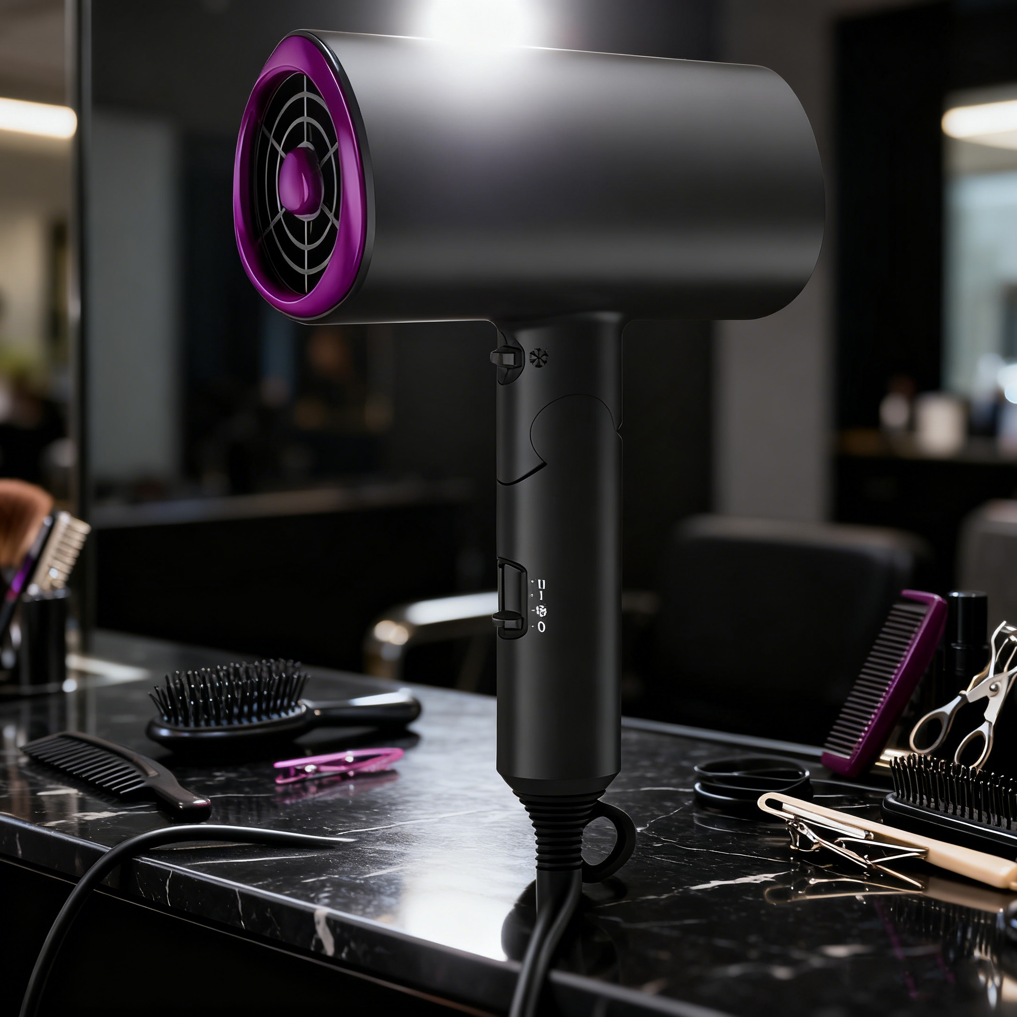 Faltbarer Ionen-Haartrockner mit Blaulicht