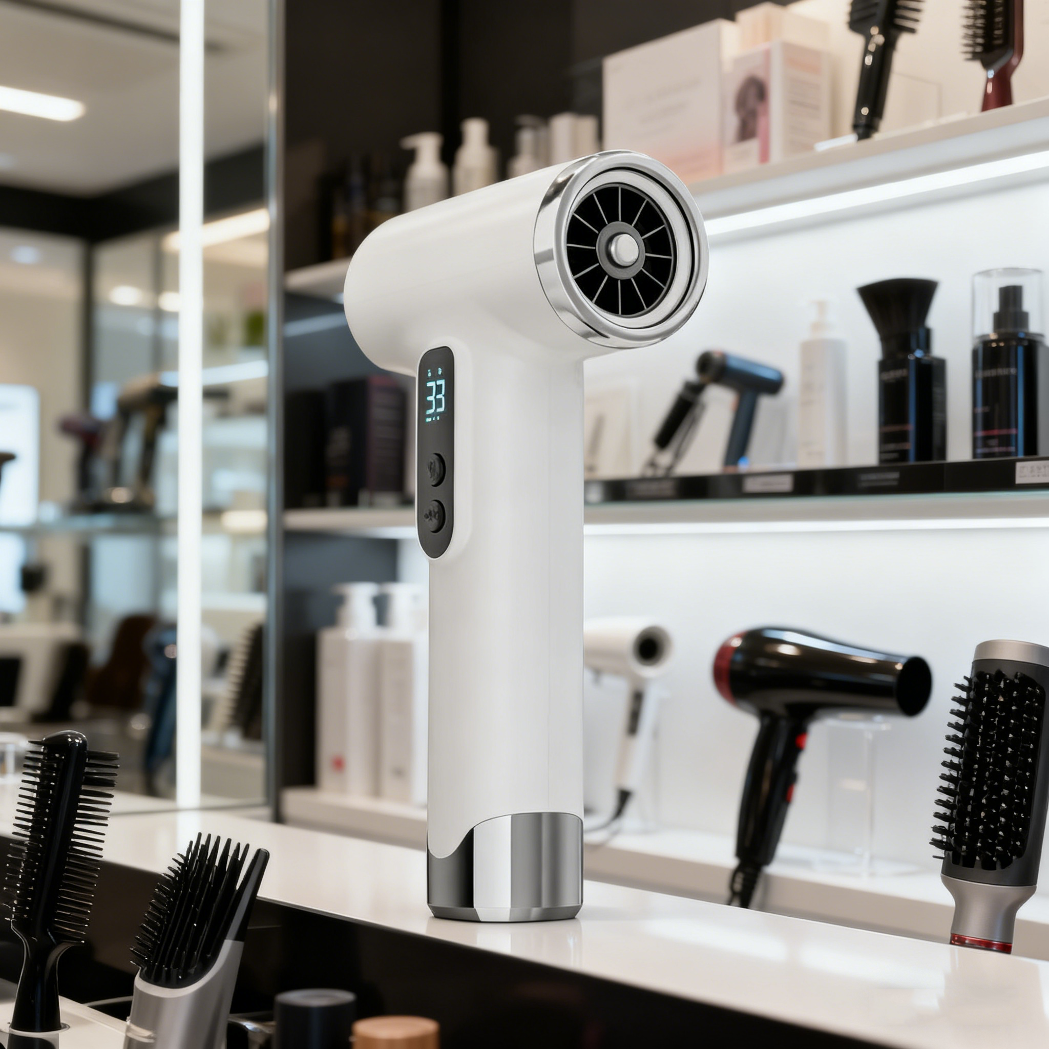 Kabelloser Mini-Haartrockner – 200 W, bürstenloser Gleichstrommotor